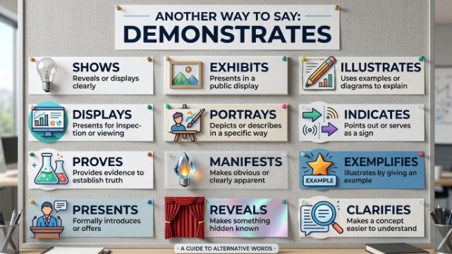 Another Way to Say Demonstrates